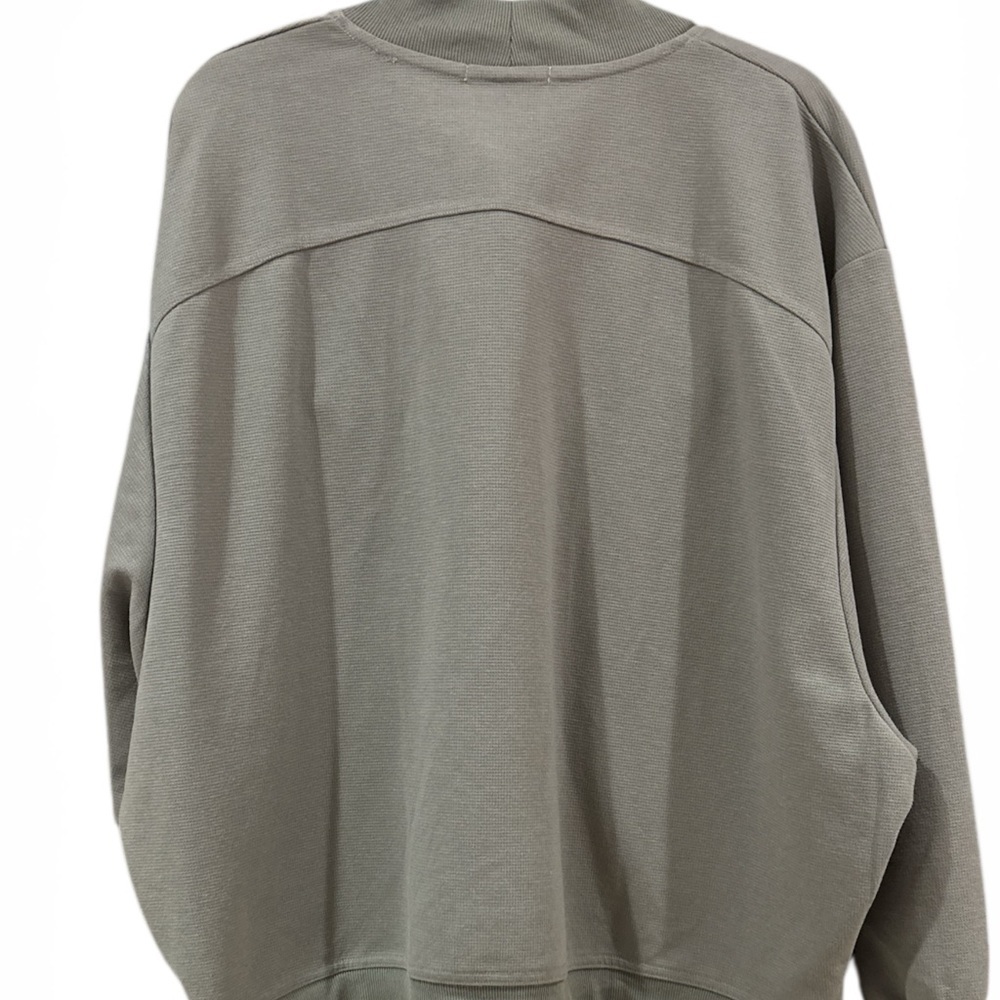 Three Dots taupe ribbed open-front cardigan - Picture 2 of 4